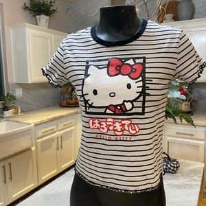 Sanrio hello kitty black white cute tee